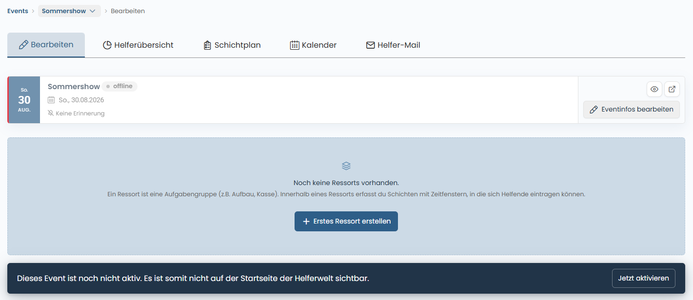 Event veröffentlichen