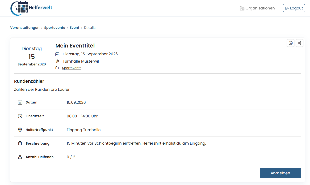 Schicht mit Login-Hinweis