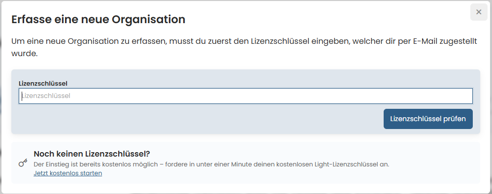 Lizenzschlüssel prüfen
