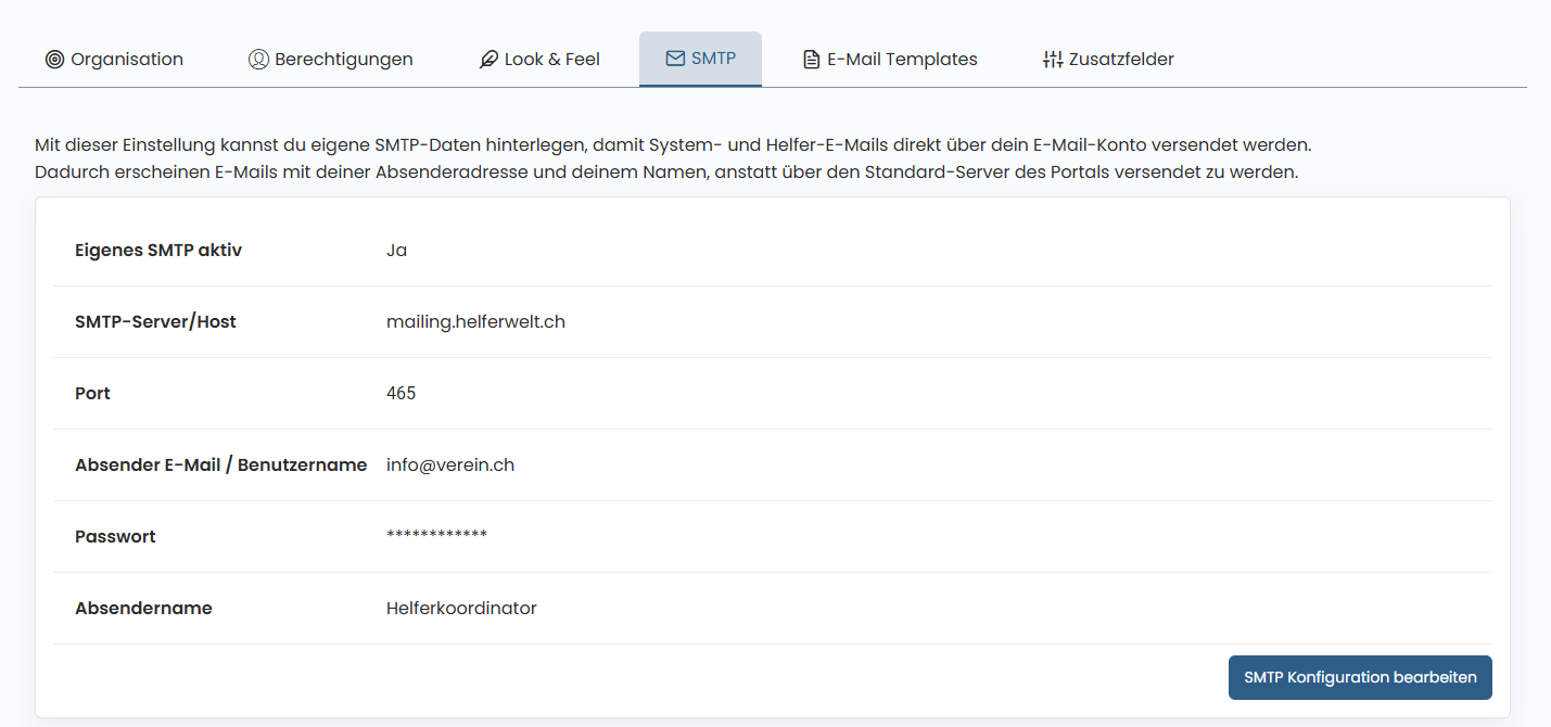 SMTP einrichten